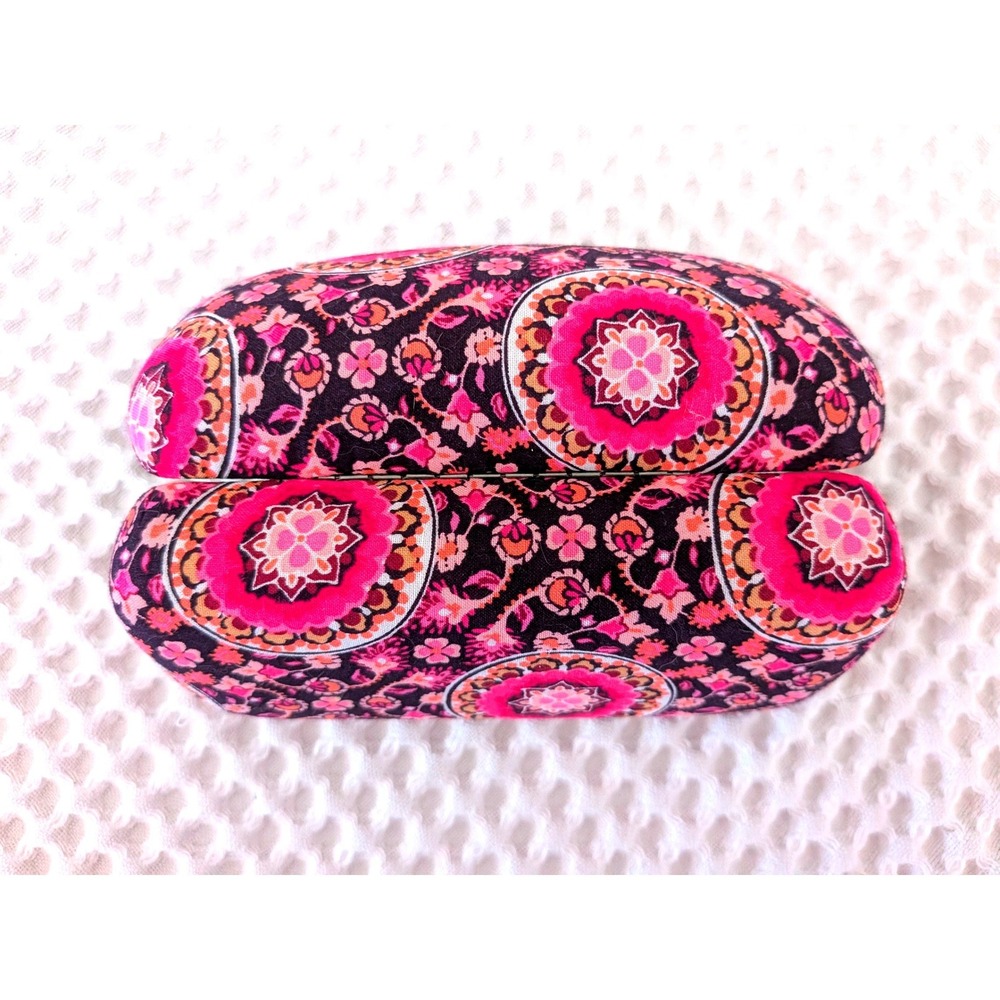 Vera Bradley Hard Shell Eyeglass Case Pink Orange Black Floral Paisley Medallion - Picture 5 of 6